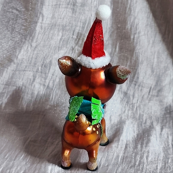 BestPysanky Santa Rudolph Reindeer Whimsical Glass Vintage Christmas Ornament - Picture 3 of 8